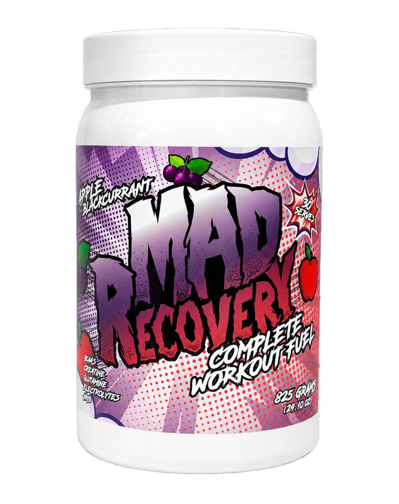 MAN Sports Recover Apple Blackcurrant complete workout recovery supplement, 825g white tub