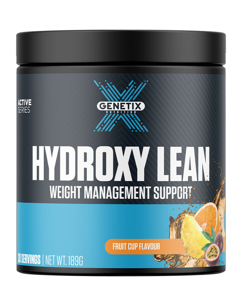 Genetix Hydroxy Lean weight management support powder, Fruit Cup flavour, 189g tub with 30 servings