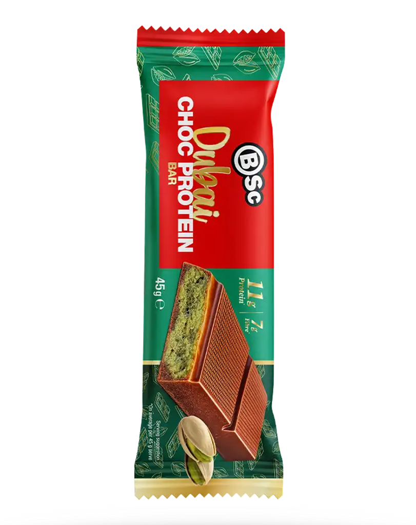 BSN chocolate protein bar, 45 gram single serve wrapper featuring choc flavour label and bar image