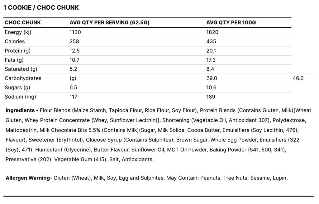 XL 1000 Cal Cookie by EQ Food β Supplement Warehouse