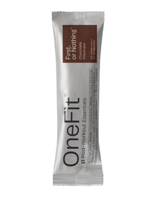 OneFit chocolate milkshake post workout supplement sachet 39g single serve stick with minimalist branding