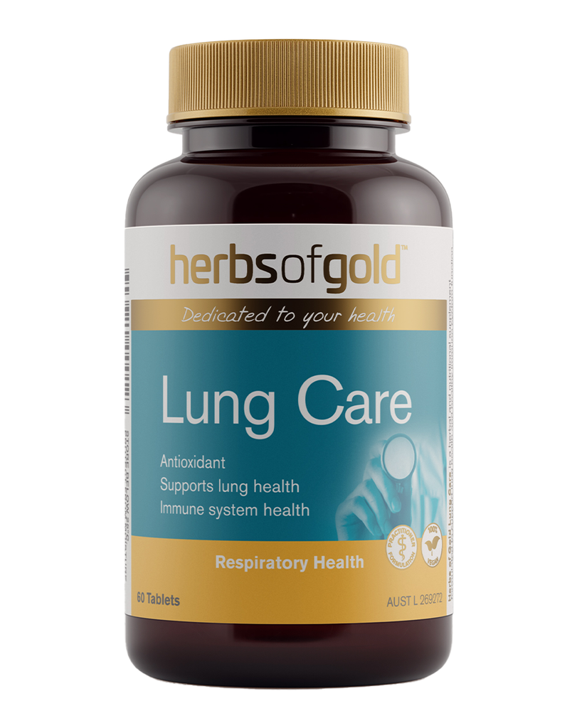 Lung Care by Herbs of Gold, 60 tablet bottle with antioxidant formula for respiratory and immune system support