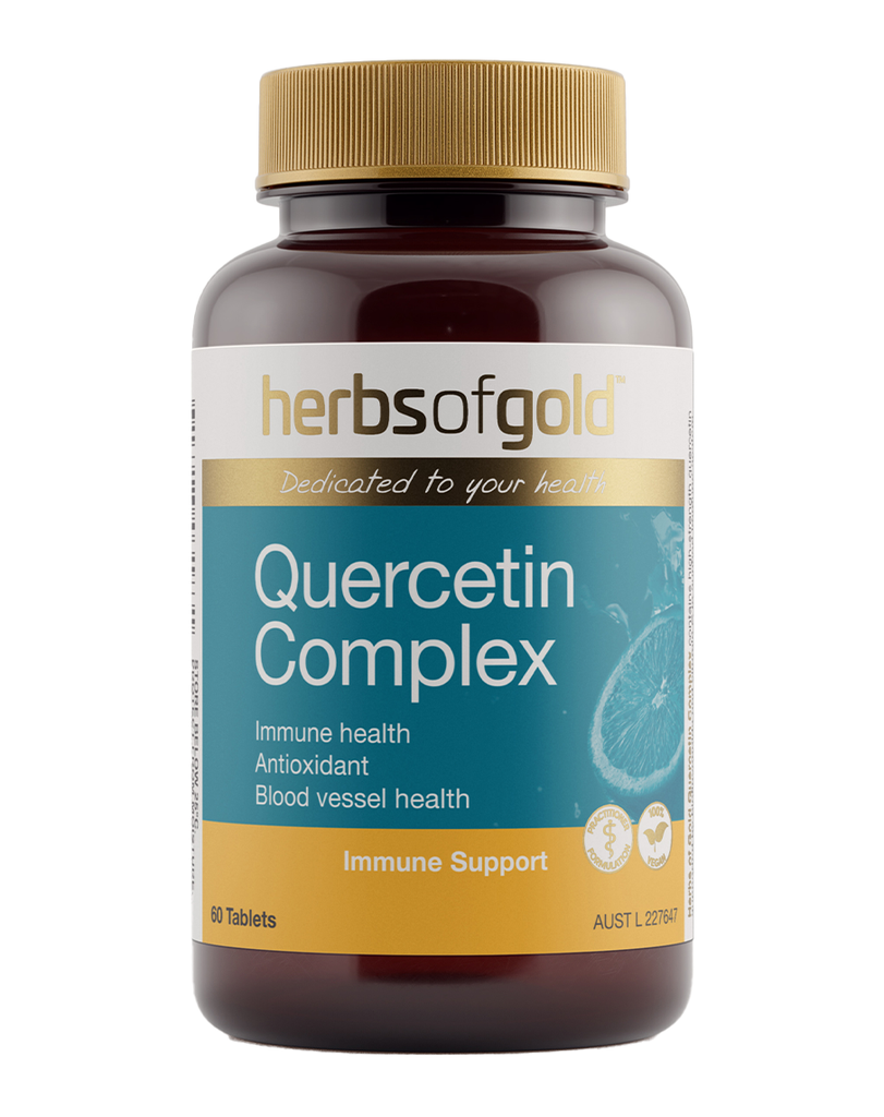 Quercetin Complex by Herbs of Gold in a 60-tablet bottle, immune health formula with antioxidant support