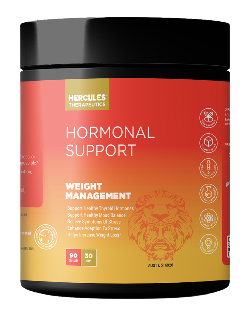 Hormonal Support Weight Management supplement by Hercules Therapeutics, 90-capsule container, 30-day supply