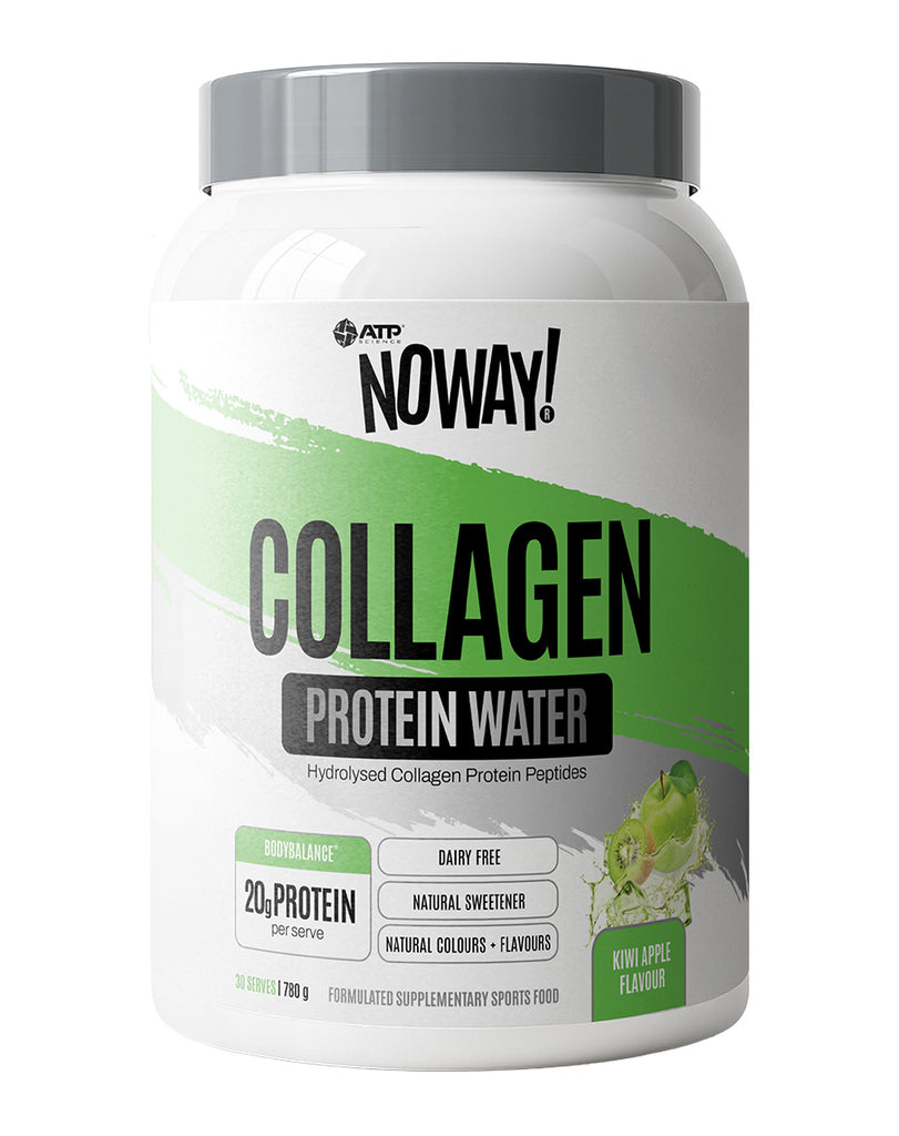 ATP Science NOWAY! hydrolysed collagen protein, kiwi apple flavour, 780g container with green branding