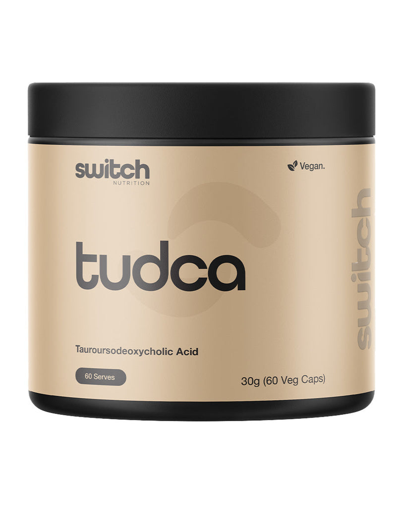 Tauroursodeoxycholic Acid by Switch Nutrition in a 30g beige container, 60-serve vegan formula