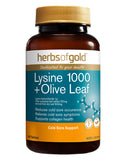 Lysine 1000 + Olive Leaf by Herbs of Gold