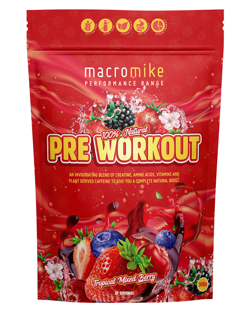 Pre Workout by Macro Mike Tropical Mixed Berry Flavour