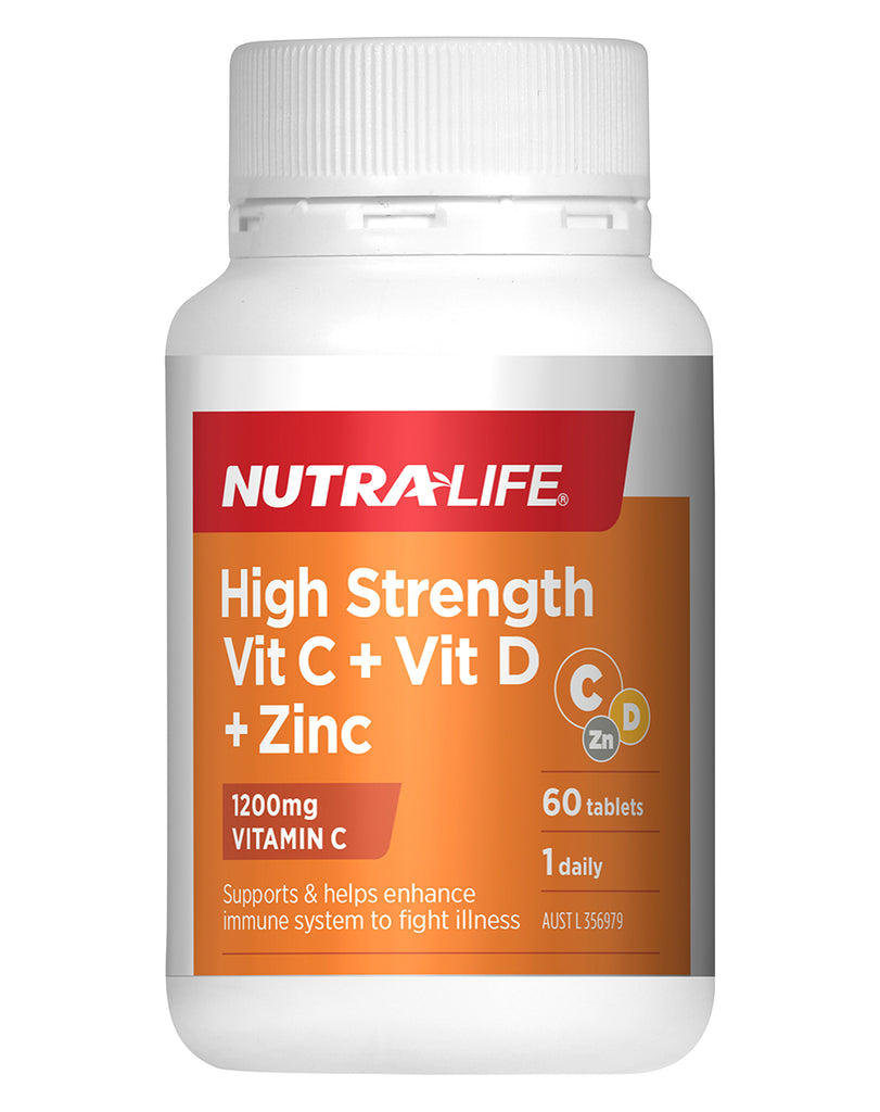 High Strength Vitamin C + Vit D + Zinc by Nutra Life